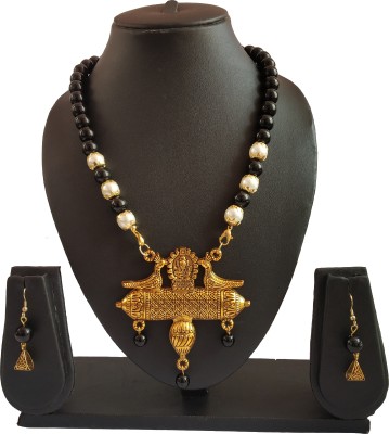 R Art Metal, Alloy Gold-plated Black, Gold Jewellery Set(Pack of 1)