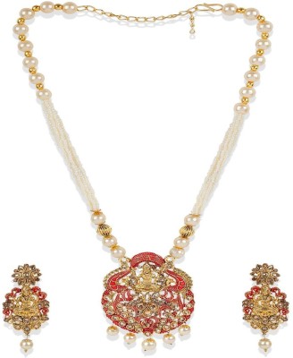 Jewels Capital Alloy Gold-plated Red, Gold Jewellery Set(Pack of 1)