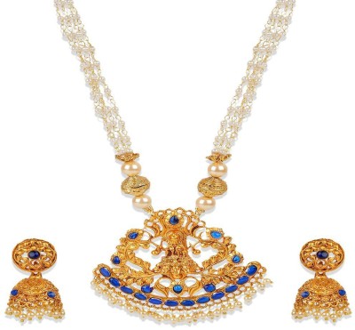 Jewels Capital Alloy Gold-plated Blue, Gold Jewellery Set(Pack of 1)