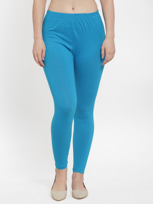 Ullas Ankle Length Western Wear Legging(Light Blue, Solid)