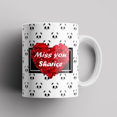 Beautum Model EBMSU019824 MISS YOU Printed Best Gift White Ceramic. Gift for girlfriend, Gift for boyfriend, Gift for best friend Ceramic Coffee Mug(350 ml)