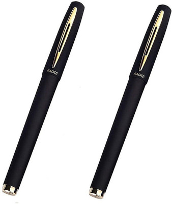Baoke Black Ink Gel Pen 1mm Nib matte finish Gel Pen(Pack of 2, Ink Color - Black)