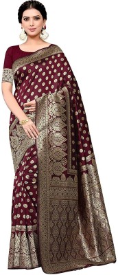 Swassy Fab Self Design, Woven, Solid/Plain Kanjivaram Jacquard, Cotton Silk Saree(Multicolor)