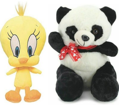 soniya enterprises soft toy panda-42cm and tweety premium quality  - 30 cm(Yellow, Black, White)