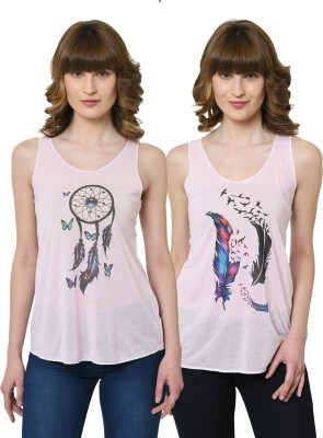 Trendygal Casual Sleeveless Graphic Print Women Pink Top