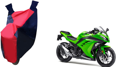 Auto Haute Waterproof Two Wheeler Cover for Kawasaki(Ninja 300, Red, Blue)