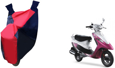 Auto Haute Waterproof Two Wheeler Cover for TVS(Scooty Pep+, Red, Blue)
