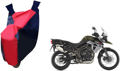 Auto Haute Waterproof Two Wheeler Cover for Triumph(Tiger 800 XCA, Red, Blue)