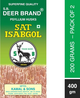DEER BRAND Sat Isabgol - Pure Psyllium Husk 200GM (Pack of 2)(2 x 200 g)