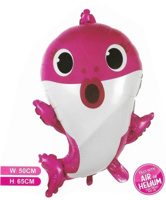 Hippity Hop Printed Baby Shark Foil Balloons / baby shark theme50cm x 65cm Balloon(Pink, Pack of 1)