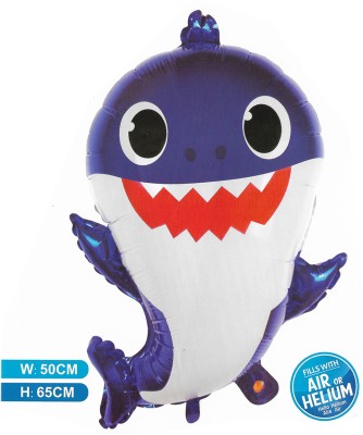 Hippity Hop Printed Baby Shark Foil Balloons / baby shark theme Helium balloon, 50cm x 65cm Balloon(Blue, Pack of 1)