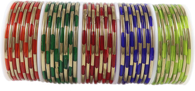 Zulka Get Your Traditions Glass Bangle Set(Pack of 46)