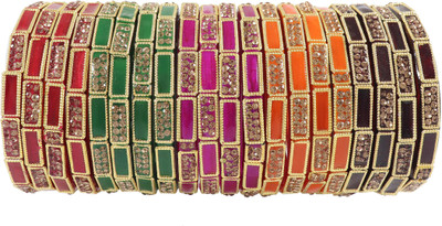 Zulka Get Your Traditions Glass Bangle Set(Pack of 20)