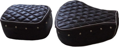 KOHLI BULLET ACCESSORIES Classic Black Stylish Seat Cover With Button Split Bike Seat Cover For Royal Enfield Classic Chrome