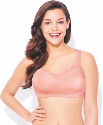 Enamor by Enamor Full Coverage, Wirefree A112 Smooth Super Lift Classic Full Support Cotton Women T-Shirt Non Padded Bra(Pink)
