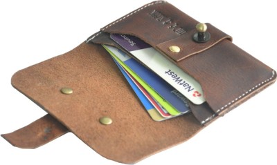 HIDE & SLEEK Card Holder 8 Card Holder(Set of 1, Brown)