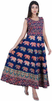 Rangun Women Maxi Multicolor Midi/Calf Length Dress
