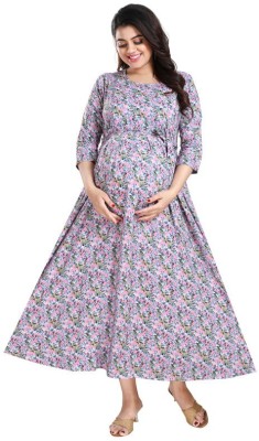 mamma's maternity Women A-line Blue Dress