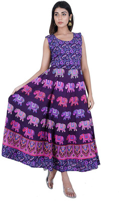 Rangun Women Maxi Purple Full Length Dress