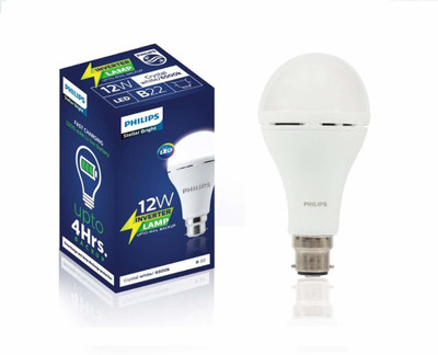 PHILIPS 12 W Inverter Round B22 PVC Bulb(White)