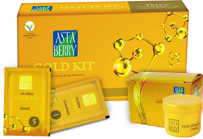 ASTABERRY Gold Facial Pouch Kit with bleach 50ml + 7.2gm(50 ml)