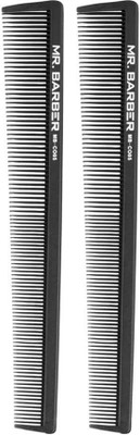 Mr. Barber Carbon Comb / Small Cutting Comb / Professional Barber Comb -Set of 2 Combs