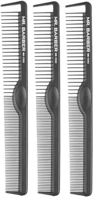 Mr. Barber Carbon Comb /Large Cutting Comb/Professional Hairdressing Comb-Set of 3 Combs
