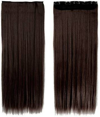 HEROSHIV INDIA  Extensions Clip based Synthetic  Extension Brown Color-24 inches Hair Extension