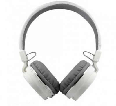 Glatoxi SH-12 BLUE WIRELESS BLUETOOTH HEADPHONE with Mic Bluetooth & Wired Headset(White, Grey, On the Ear)