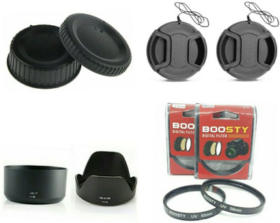 BOOSTY D5300 D5500 D5600 combo offer ( hood, filter,lens cap and Rear caps) FOR 18-55mm and 70-300mm lens  Lens Hood(58 mm, Black)