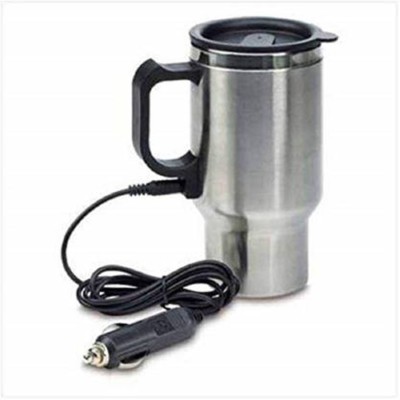 Harbhole enterprise  Car Coffee Stainless Steel (450 ml)12V Car Charging Electric Kettle Stainless Steel Travel Coffee Cup Heated Thermos 450Ml...