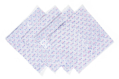 Handicraft-Palace Cotton Hand Block Printed Napkins White Cloth Napkins(4 Sheets)