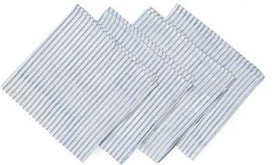 Handicraft-Palace Cotton Hand Block Printed Napkins White & Blue Cloth Napkins(4 Sheets)