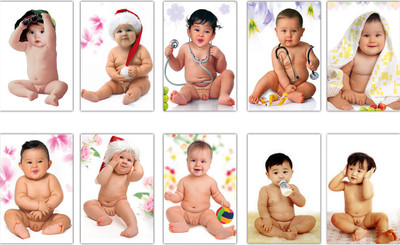 Poster N frame Set of 10 Cute Baby Combo Posters\Smiling Baby Poster\Poster for Pregnant Women\HD Baby Wall Poster for Room Décor Paper Print(18 inch X 12 inch, rolled)