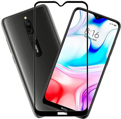 HOBBYTRONICS Edge To Edge Tempered Glass for Mi Redmi 8(Pack of 1)