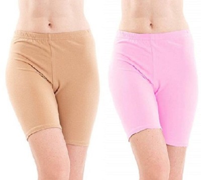 FeelBlue Solid Women Pink, Beige Basic Shorts