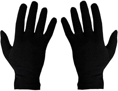 Adnate Black Cotton Riding Gloves(Black)