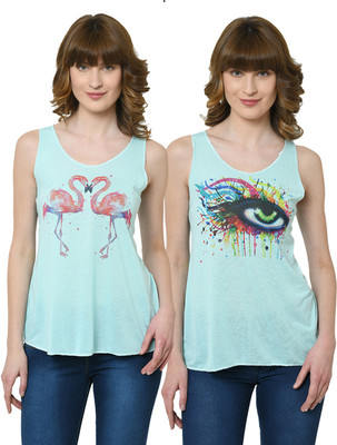 Trendygal Casual Sleeveless Printed Women Multicolor Top