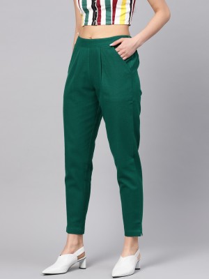 fearlessfashion Regular Fit Women Dark Green Trousers