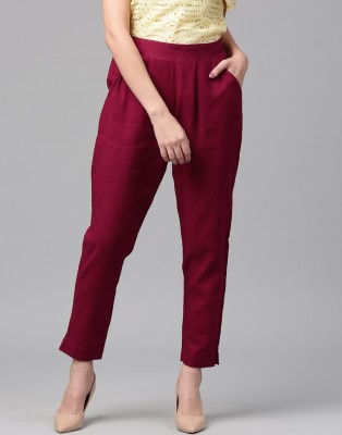 VESTEM Regular Fit Women Maroon Trousers