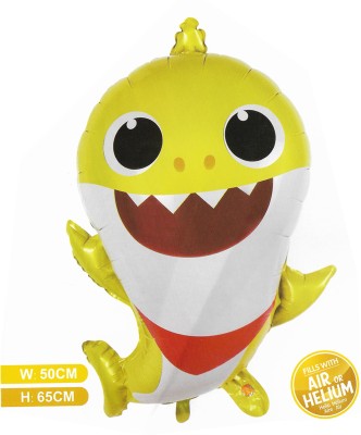 Hippity Hop Solid Baby Shark Foil Balloons / baby shark theme, 50cm x 65cm Balloon(Yellow, Pack of 1)