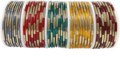 Zulka Get Your Traditions Glass Bangle Set(Pack of 46)