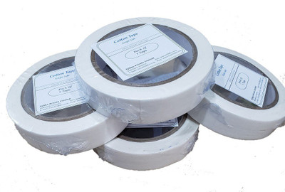 TJIKKO Cotton Tape Single Sided 24 mm width 20 meter length- set of 4 Single Sided Premium Cloth / Cotton Tape (Manual)(White)
