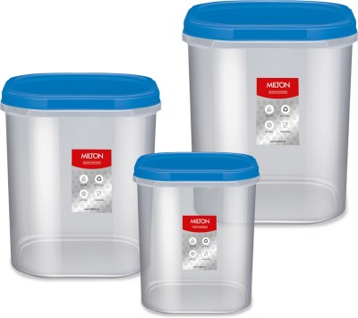 MILTON Plastic Cookie Jar  - 6 L, 8 L, 12 L(Pack of 3, Blue)