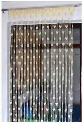 Uniqon 213 cm (7 ft) Polyester, Net Semi Transparent Window Curtain (Pack Of 2)(Solid, Multicolor)