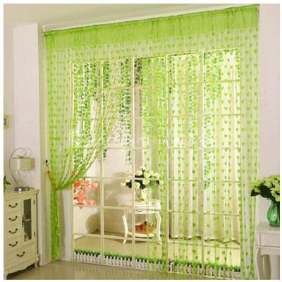 Uniqon 213 cm (7 ft) Polyester, Net Window Curtain Single Curtain(Self Design, Green)