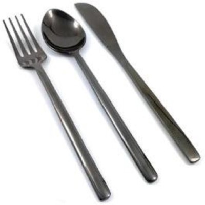 GEEGA TURTLES Black PVD 3- Piece cutlery Set Stainless Steel Cutlery Set(Pack of 3)
