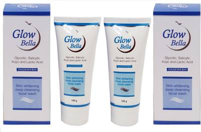 GlowBella Facewash For Skin Whitening Deep Cleansing Facial Wash (Pack of 2*100gm) Face Wash