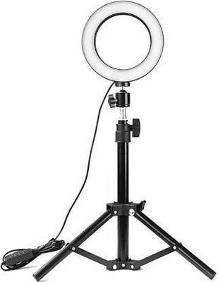 MAIPLE 10 Inches Large LED Ring Light with Tripod for YouTube, Instagram, Makeup, TikTok, Taka-Tak, Reels, Photo Video Shooting Stand Ring Flash  (White, Black)