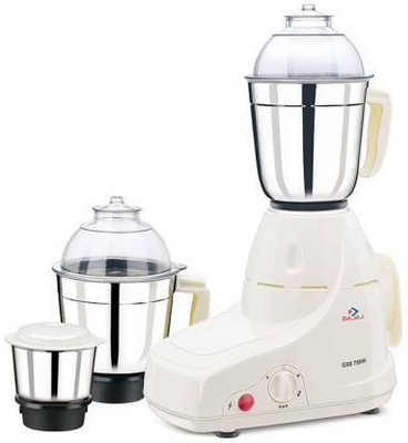 BAJAJ GX 8 Mixer Grinder (White, 3 Jars) gx8 750 Juicer Mixer Grinder (3 Jars, White)